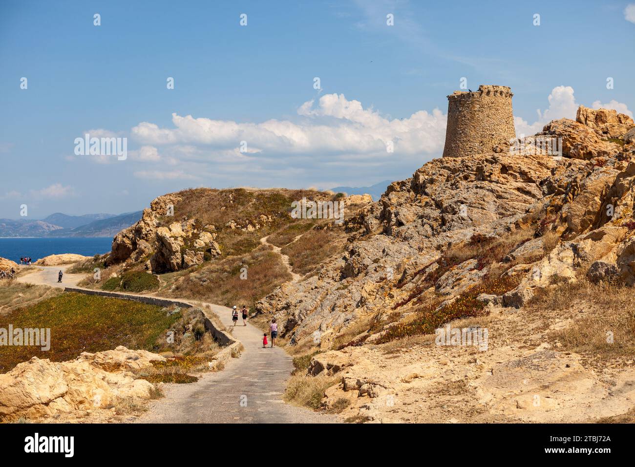 Genoese Tower of La Pietra, 20220 L'Île-Rousse, Corsica, France Stock ...