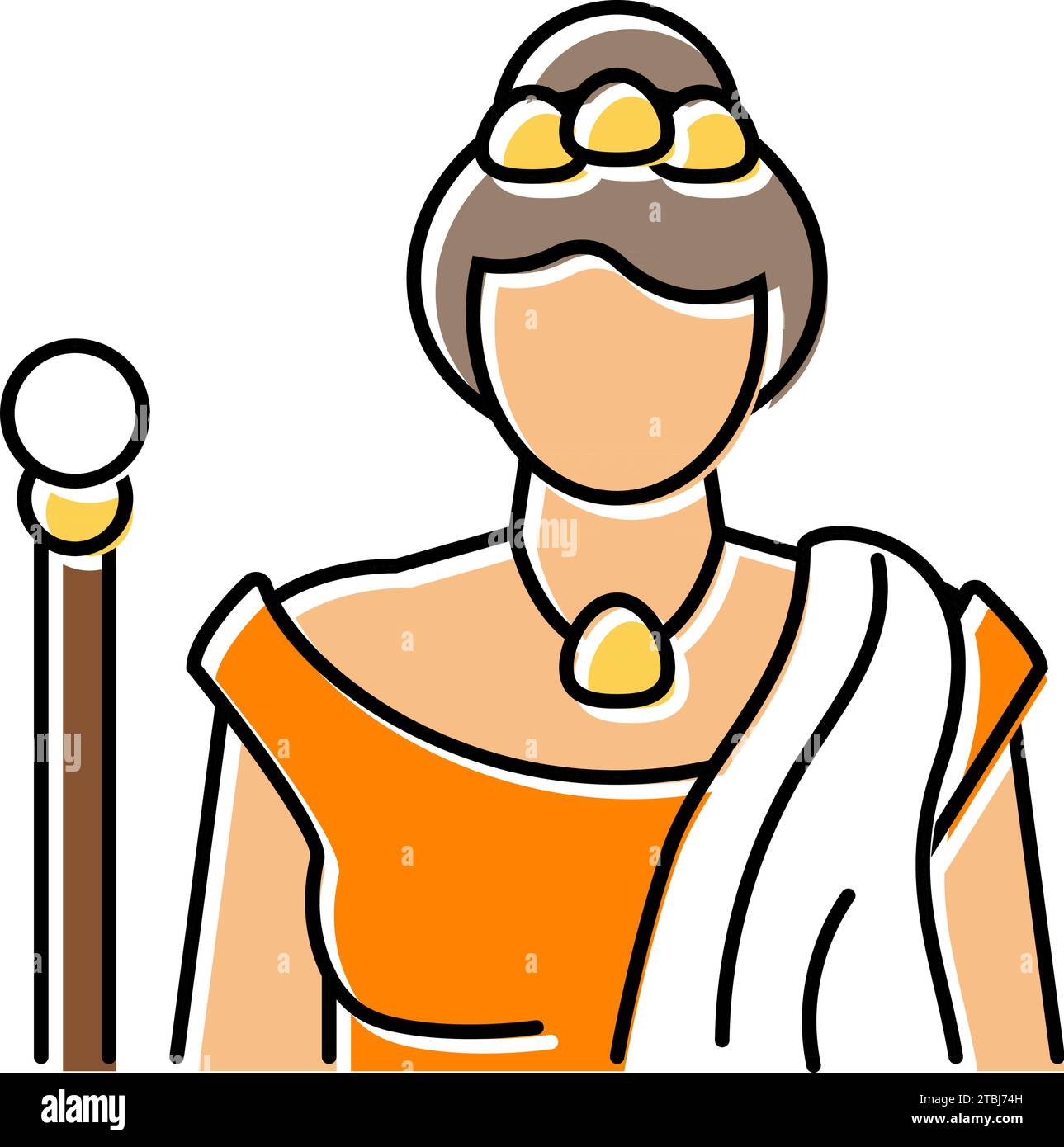 hera greek god mythology color icon vector illustration Stock Vector