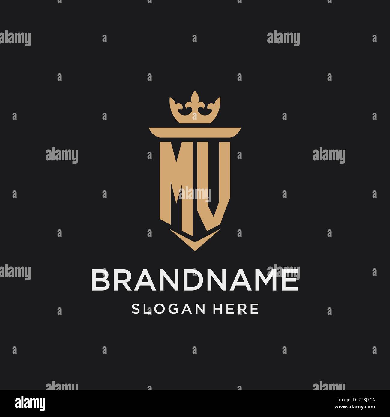 MV monogram with medieval style, luxury and elegant initial logo design ...