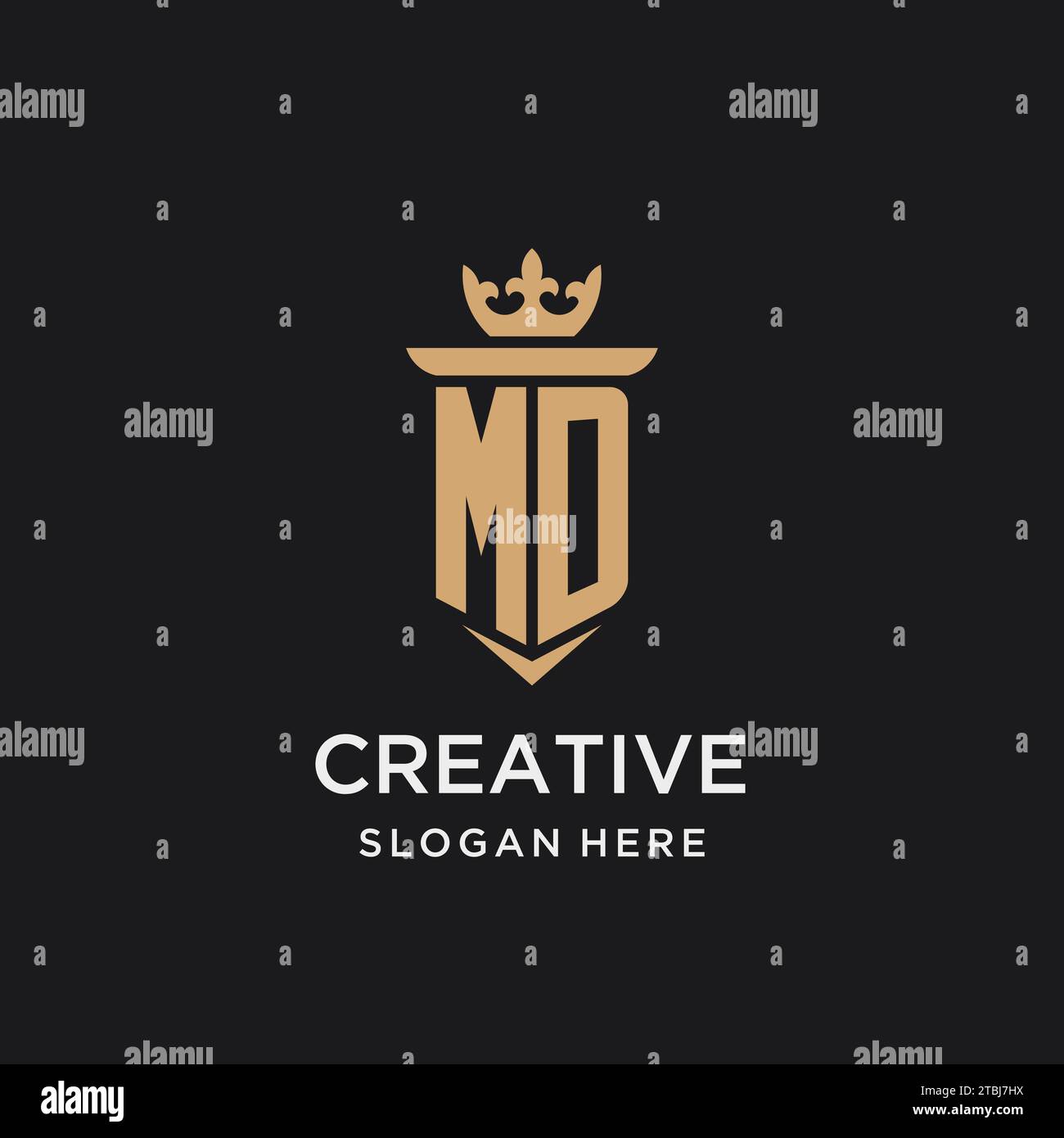 MD monogram with medieval style, luxury and elegant initial logo design ideas Stock Vector