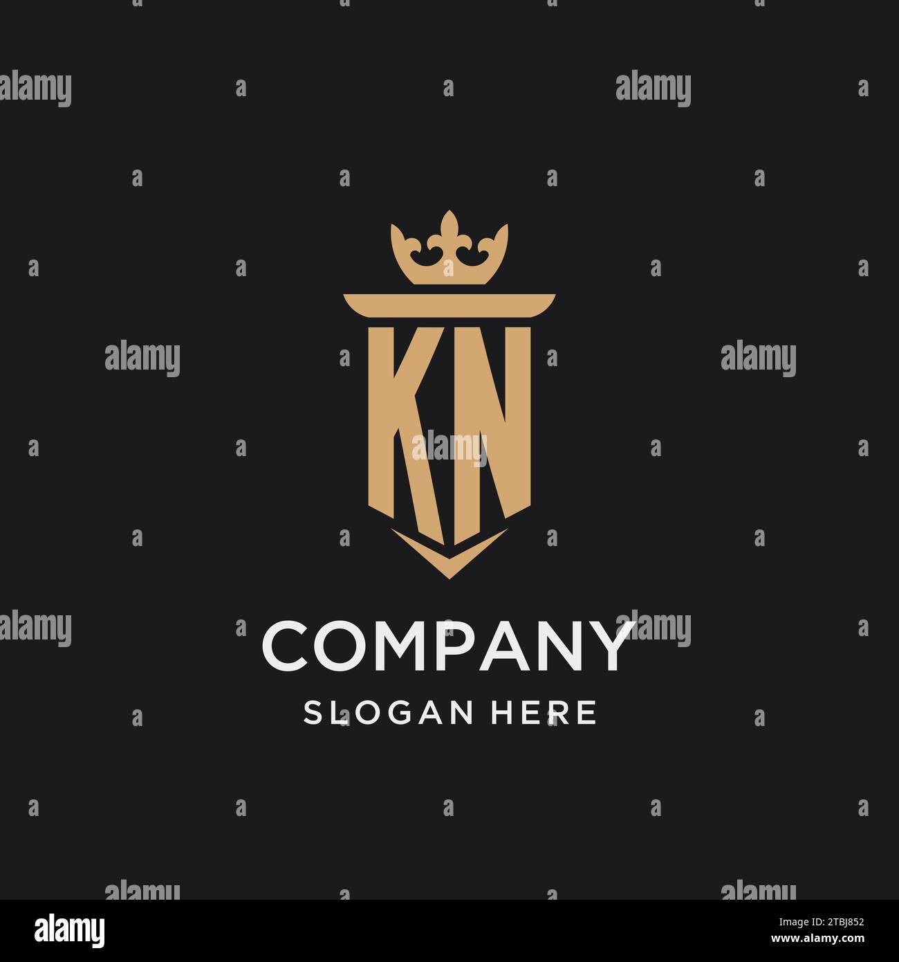 KN monogram with medieval style, luxury and elegant initial logo design ...