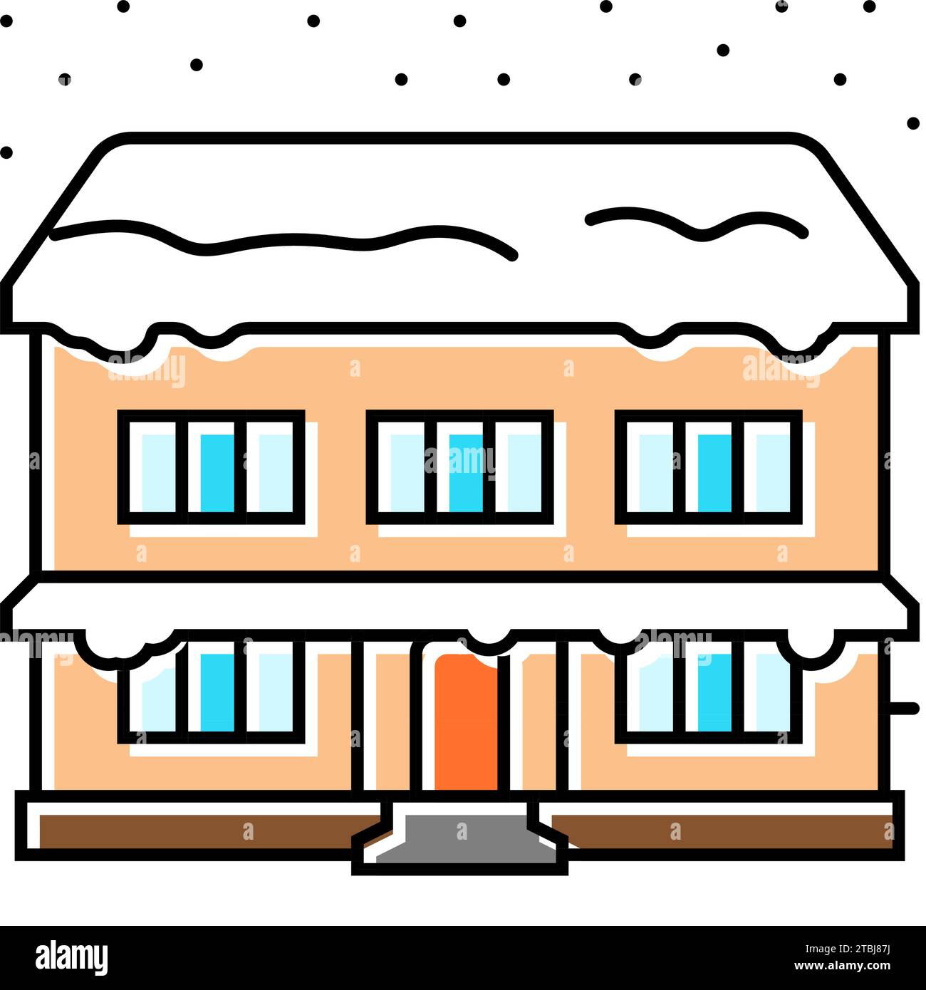 snow covered house winter season color icon vector illustration Stock ...