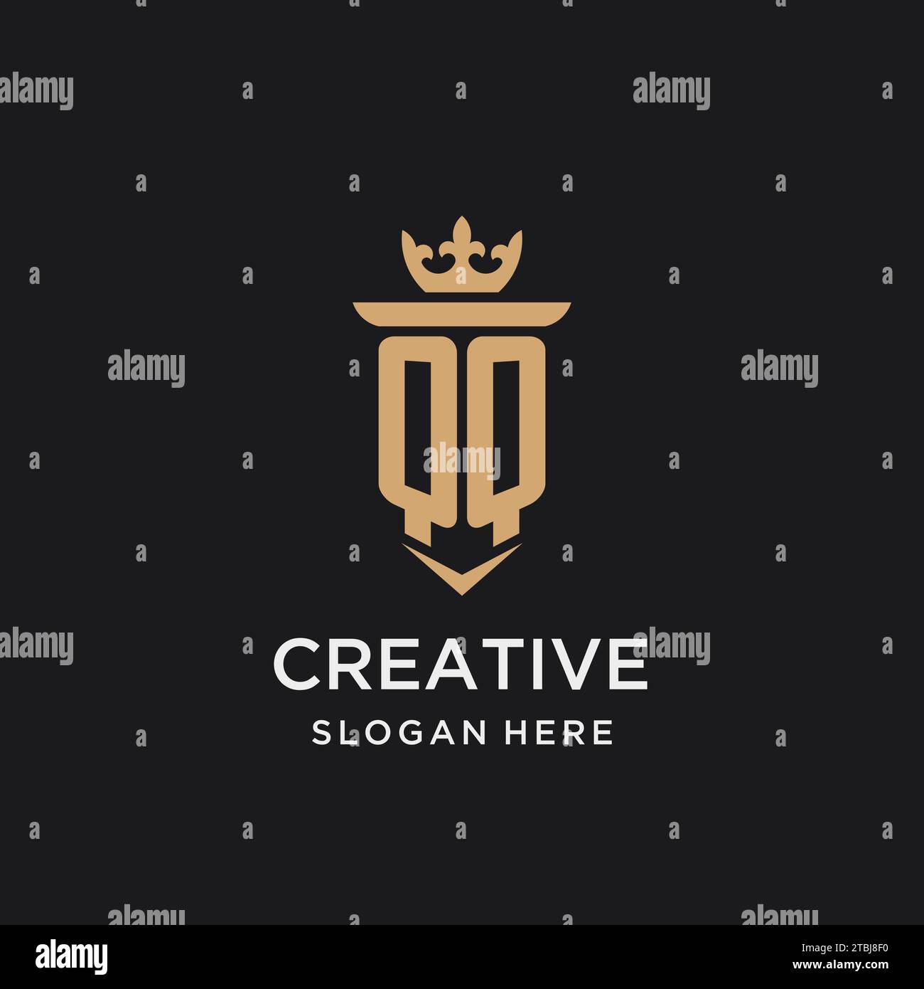 QQ monogram with medieval style, luxury and elegant initial logo design ...