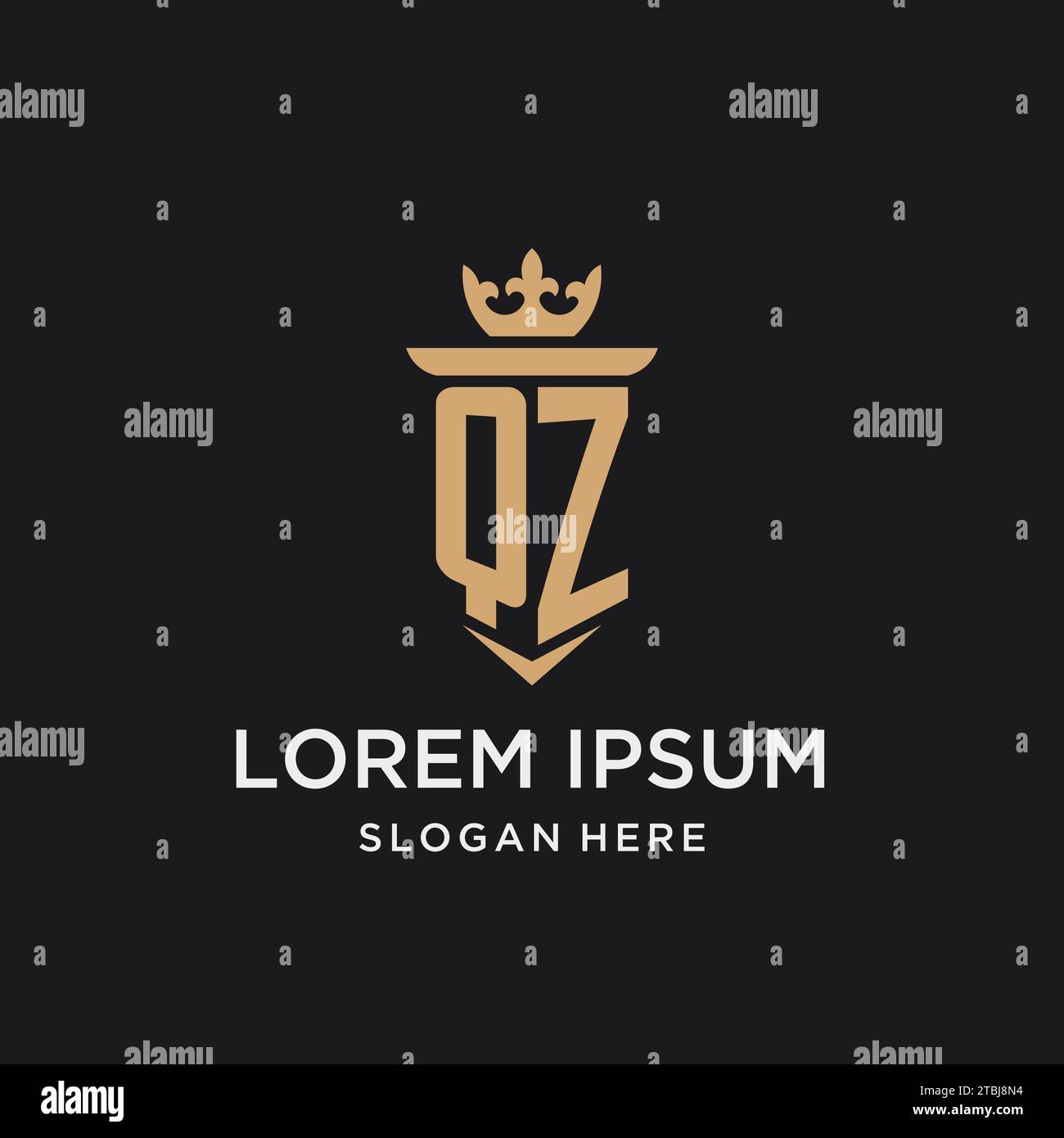 QZ monogram with medieval style, luxury and elegant initial logo design ...
