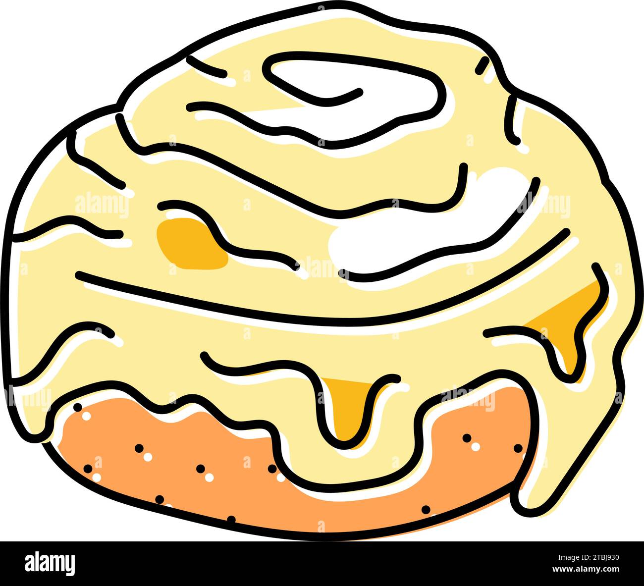 cinnamon bun food meal color icon vector illustration Stock Vector ...