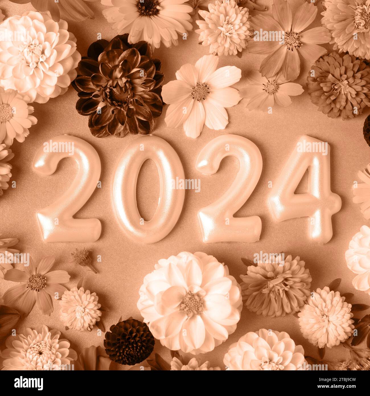 Happy new year 2024 design. Pantone color 2024 - Stock