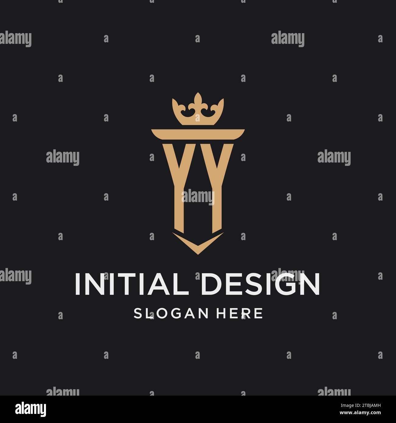 YY monogram with medieval style, luxury and elegant initial logo design ideas Stock Vector