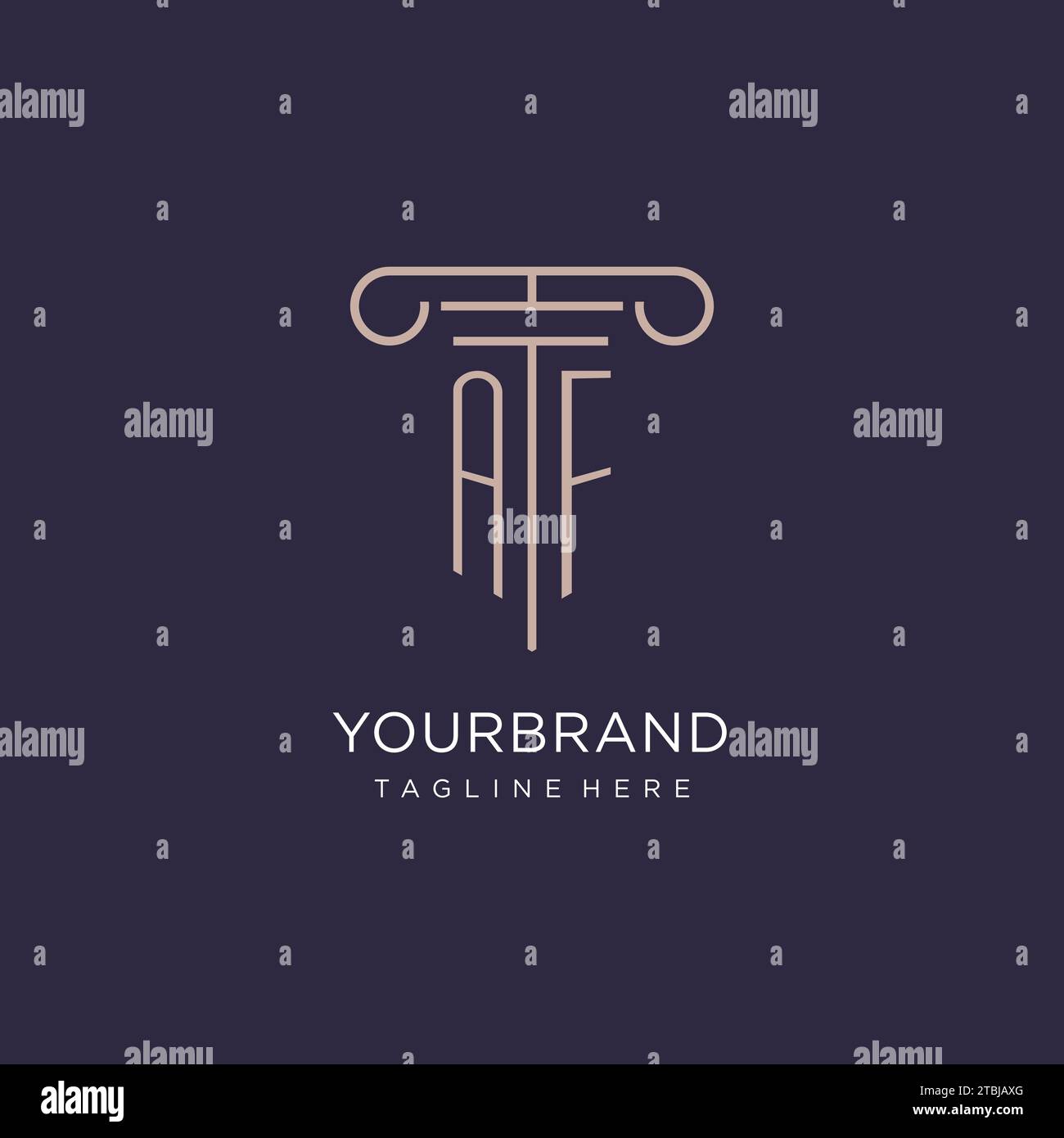 AF initial with pillar logo design, luxury law office logo style design ...