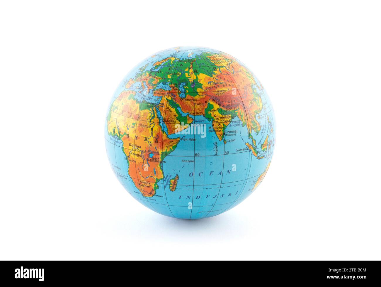 Planet Earth globe isolated on white with clipping path Stock Photo