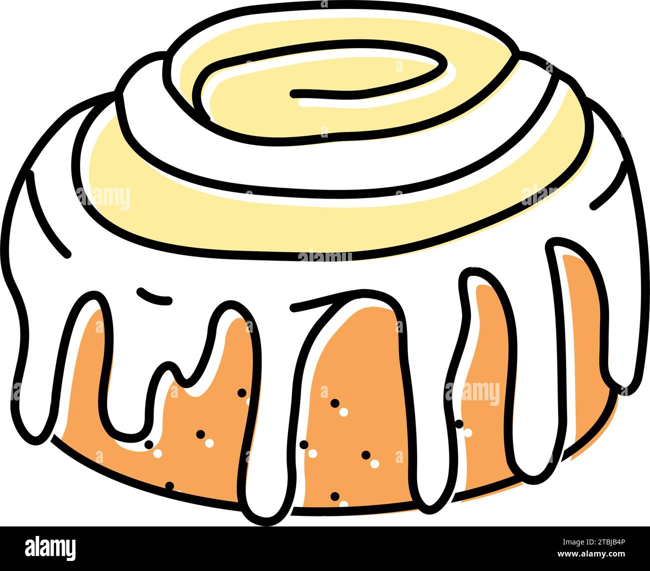 cinnamon roll sweet food color icon vector illustration Stock Vector ...