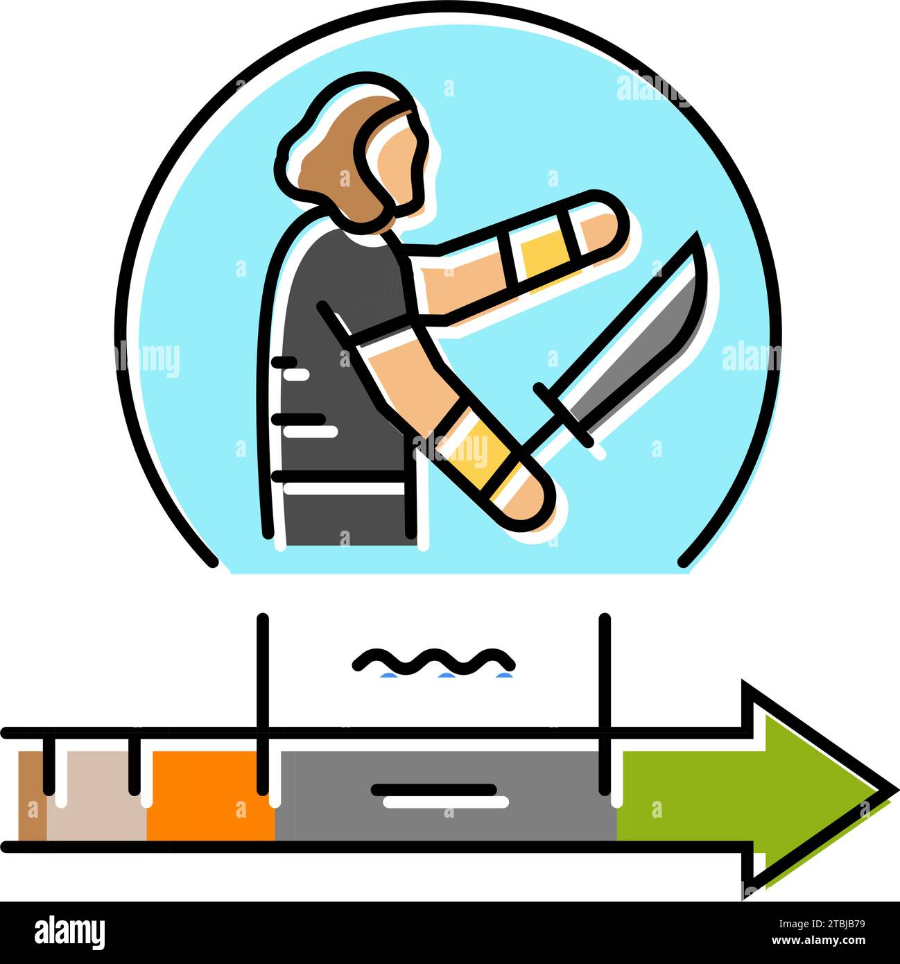 iron age human evolution color icon vector illustration Stock Vector