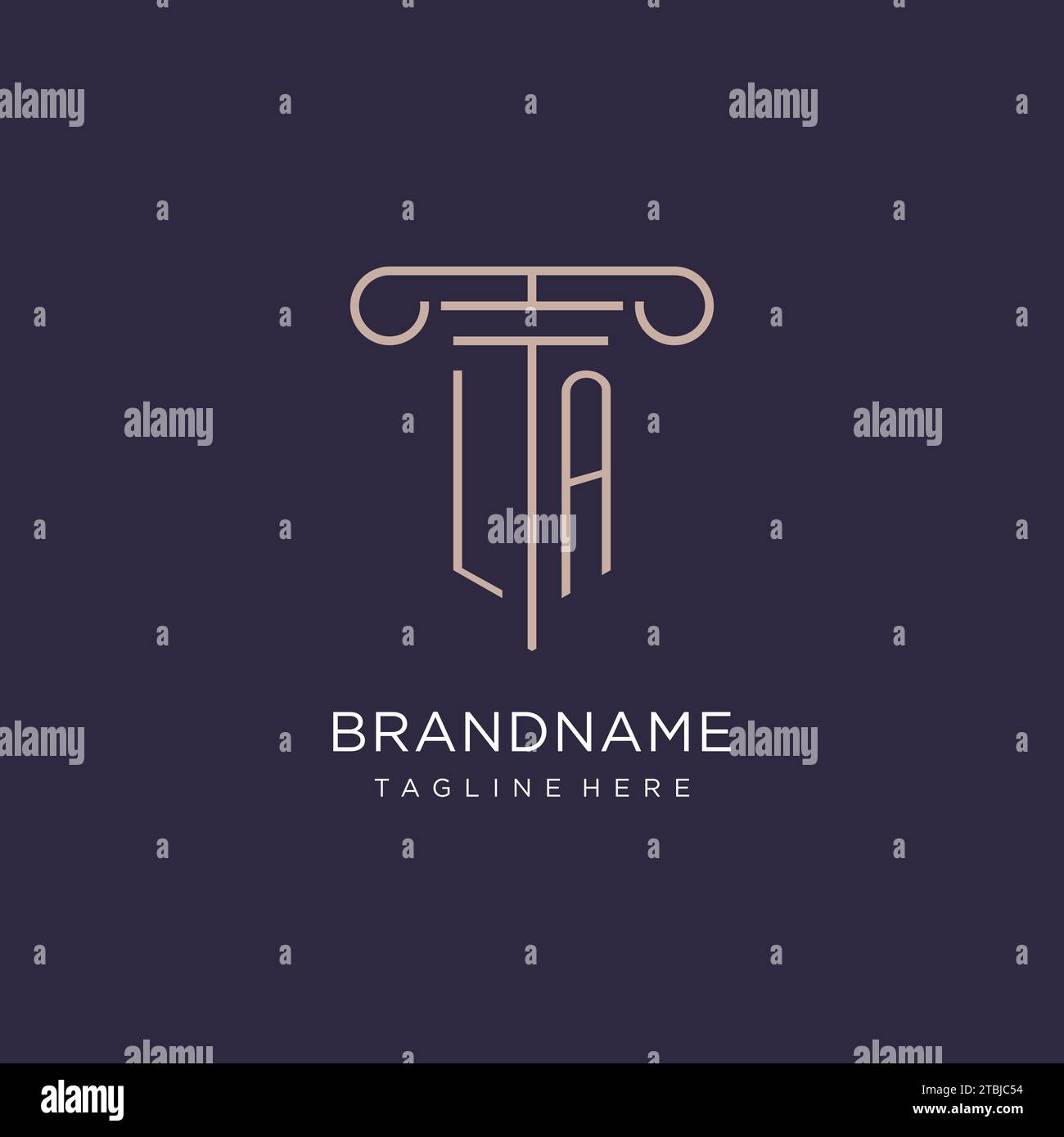 LA initial with pillar logo design, luxury law office logo style design ...