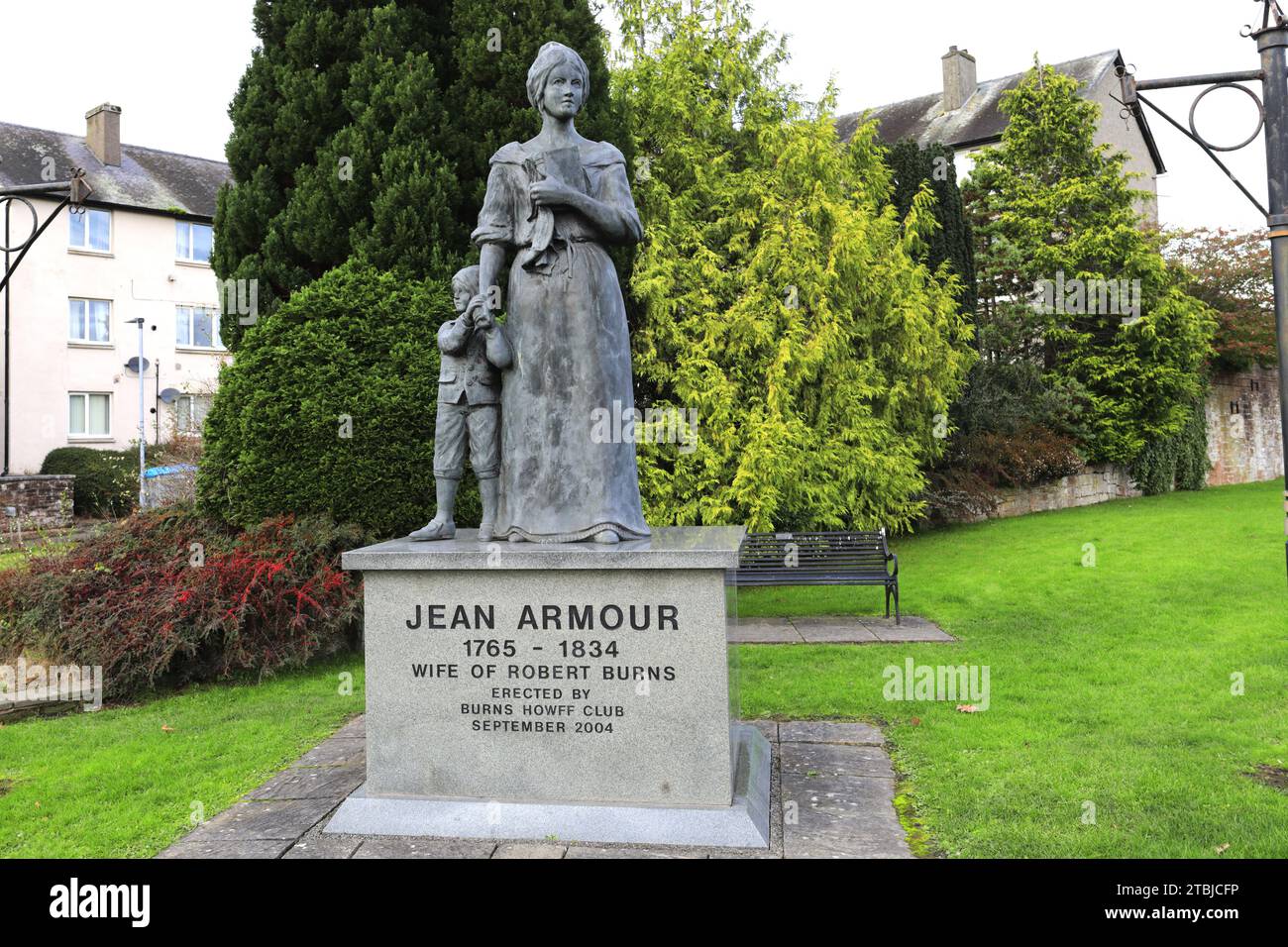 The Statue Of Jean Armour Robert Burns Wife Dumfries Town Dumfries And Galloway Scotland Uk