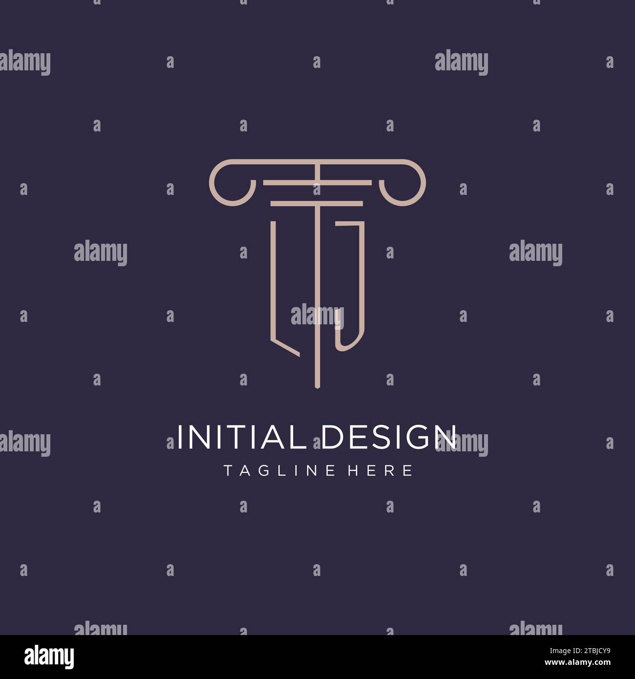 LJ initial with pillar logo design, luxury law office logo style design ...