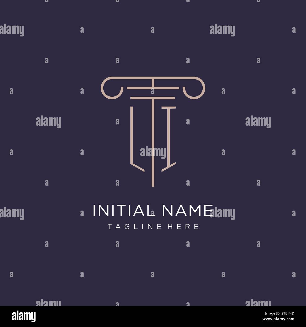 LI initial with pillar logo design, luxury law office logo style design ...