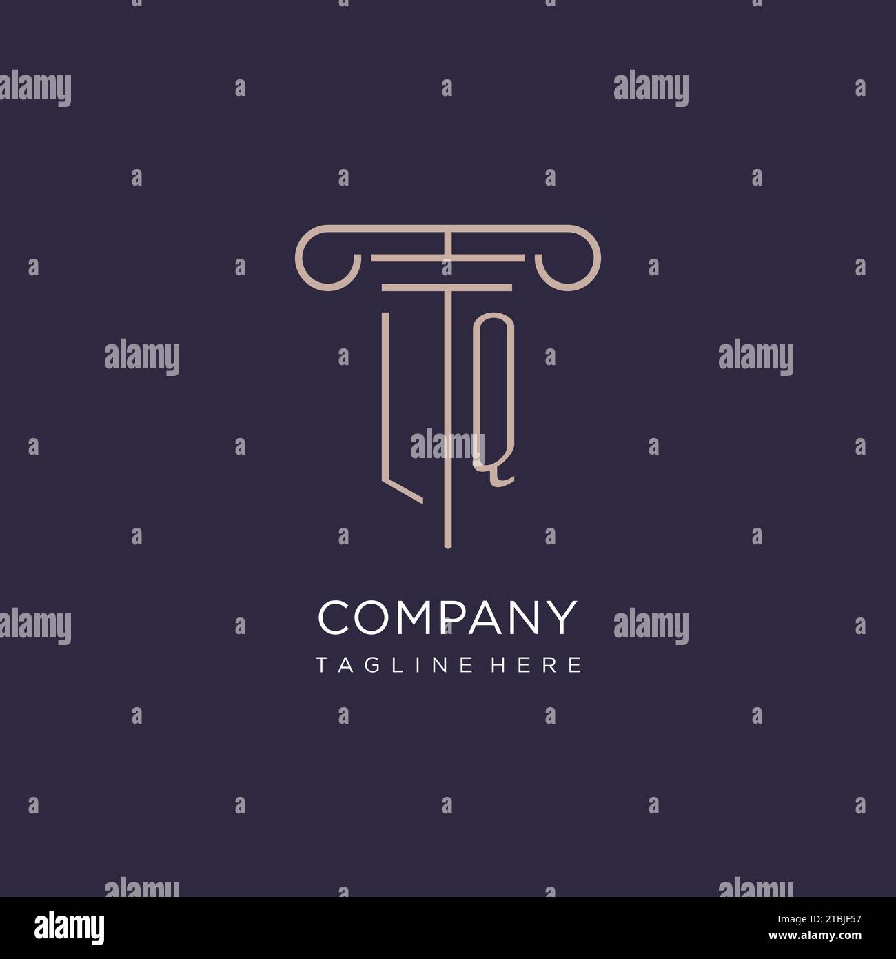 LQ initial with pillar logo design, luxury law office logo style design ...