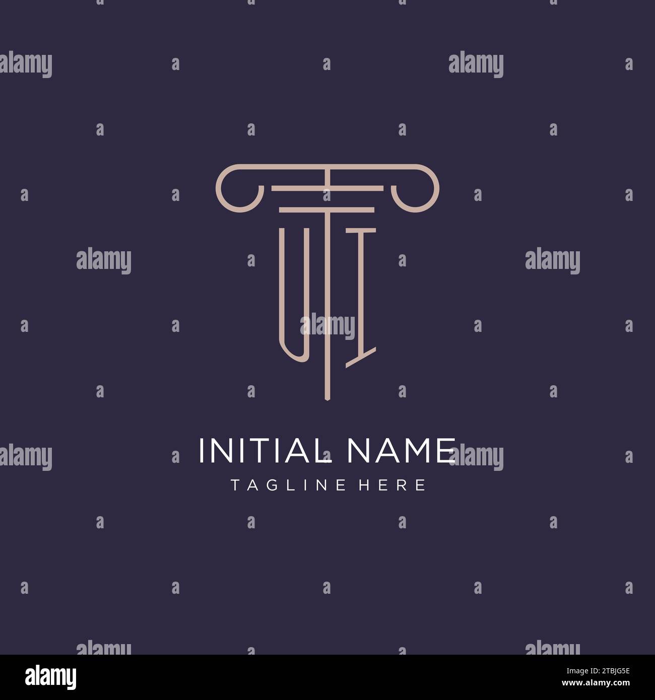 UI initial with pillar logo design, luxury law office logo style design ...