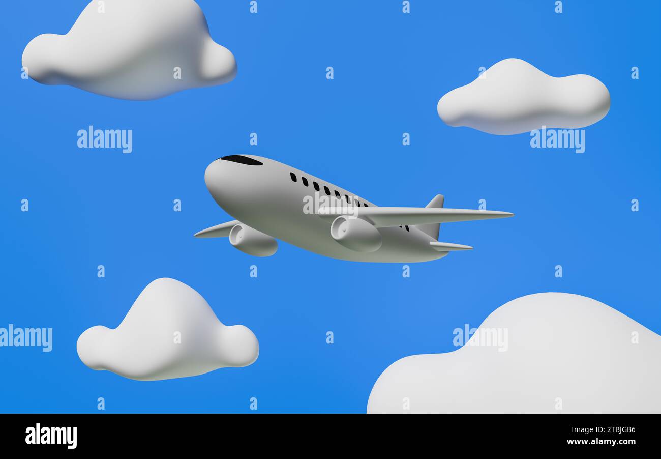 Clouds passenger plane in 3d hi-res stock photography and images - Alamy