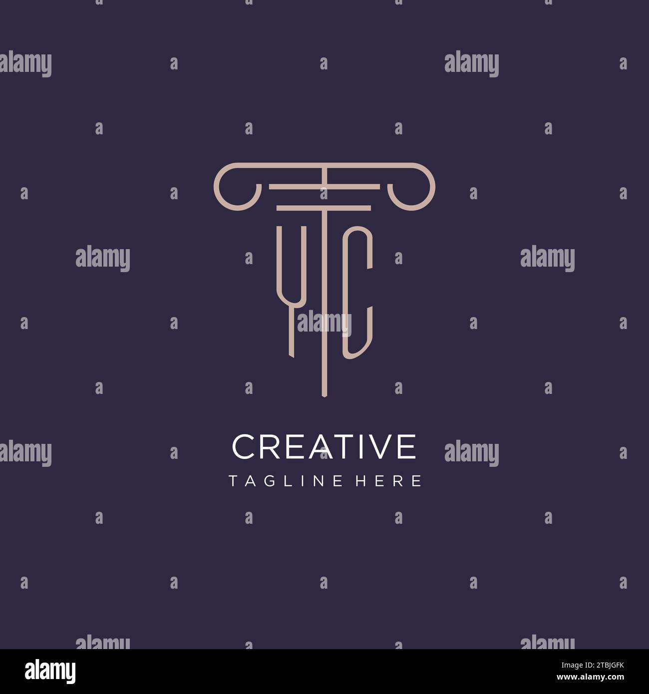YC initial with pillar logo design, luxury law office logo style design ...