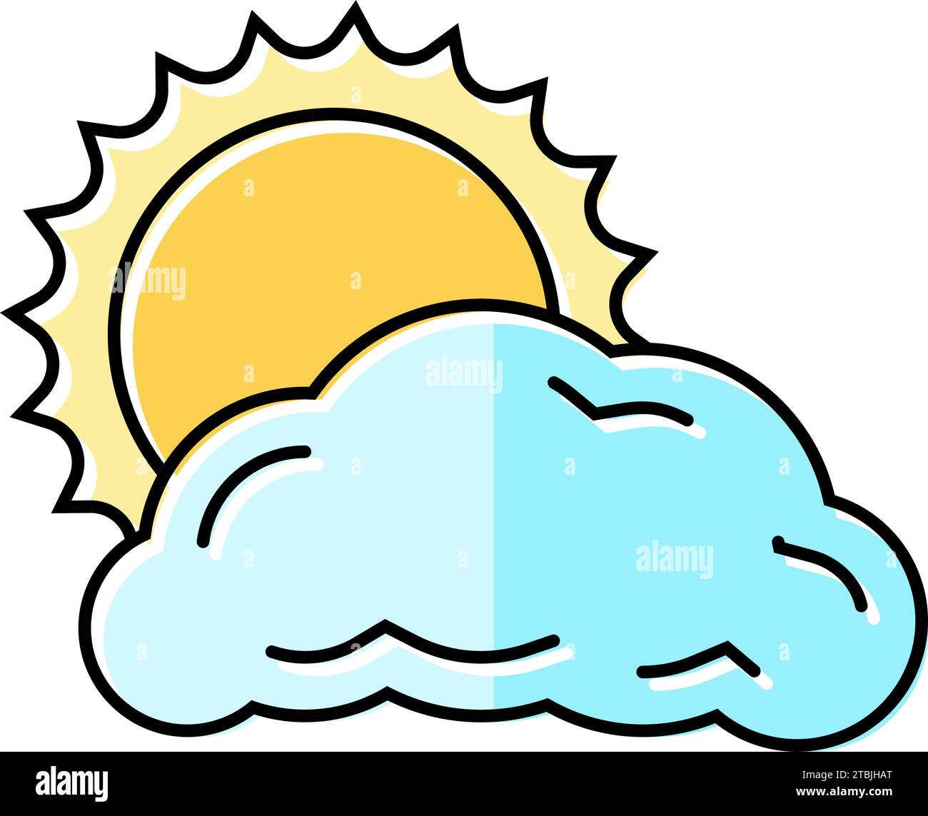 sun and clouds summer sunlight color icon vector illustration Stock ...