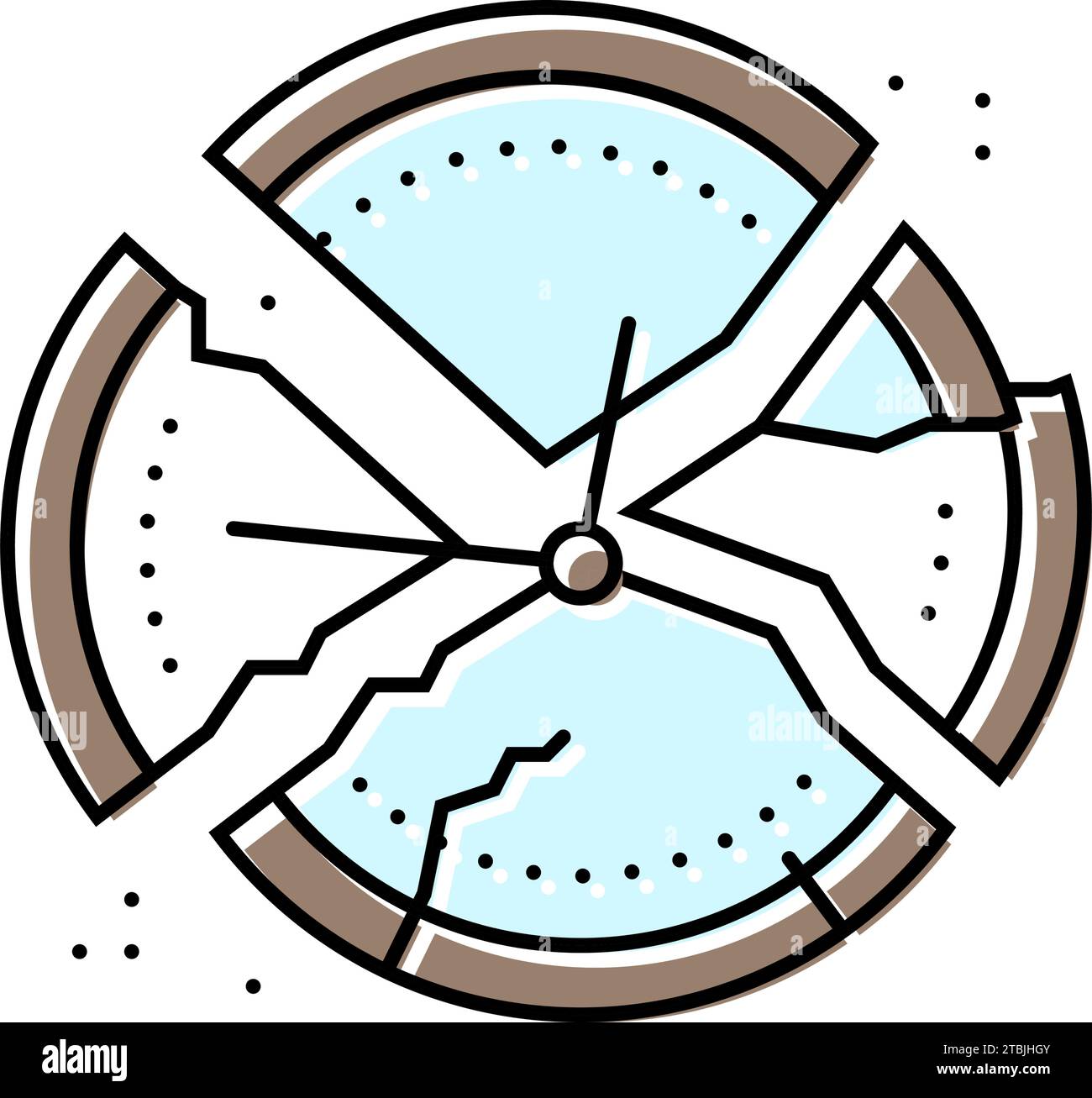 broken clock sad mood color icon vector illustration Stock Vector Image