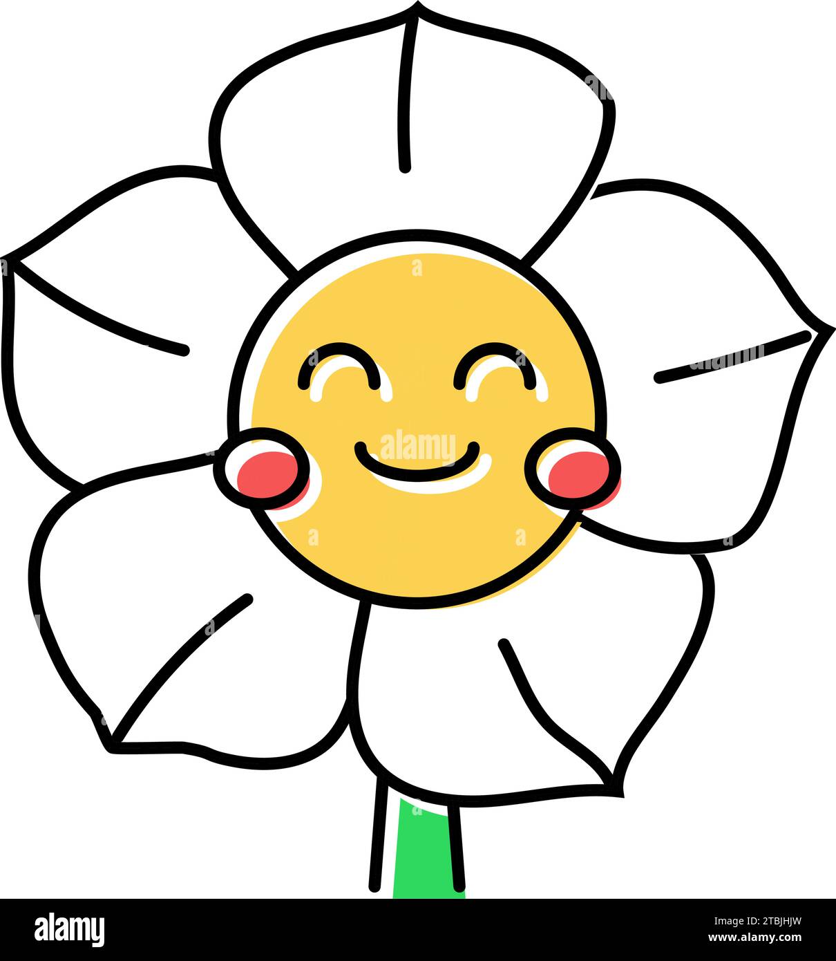 flower smile character color icon vector illustration Stock Vector ...