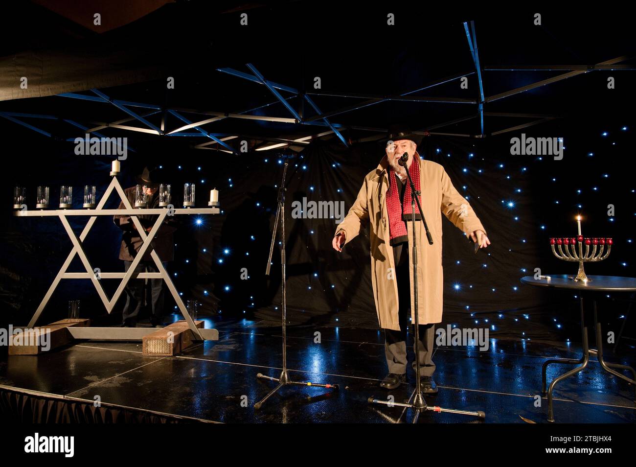 Prague, Czech Republic. 07th Dec, 2023. Czech Rabbi Karol Sidon lit