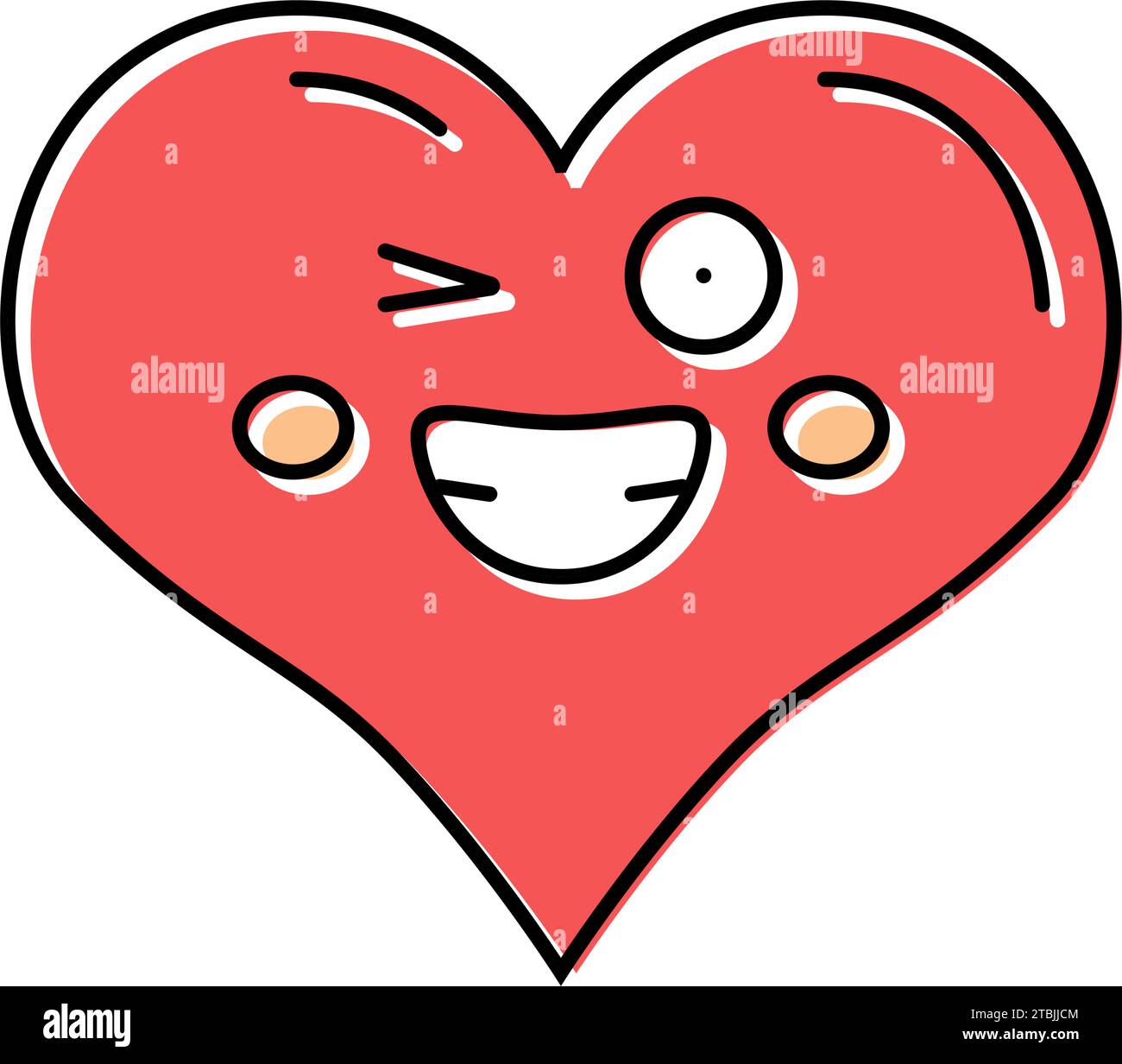 heart smile character color icon vector illustration Stock Vector