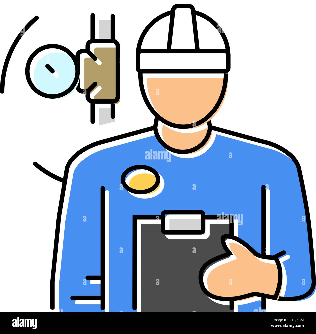 inspection gas service color icon vector illustration Stock Vector