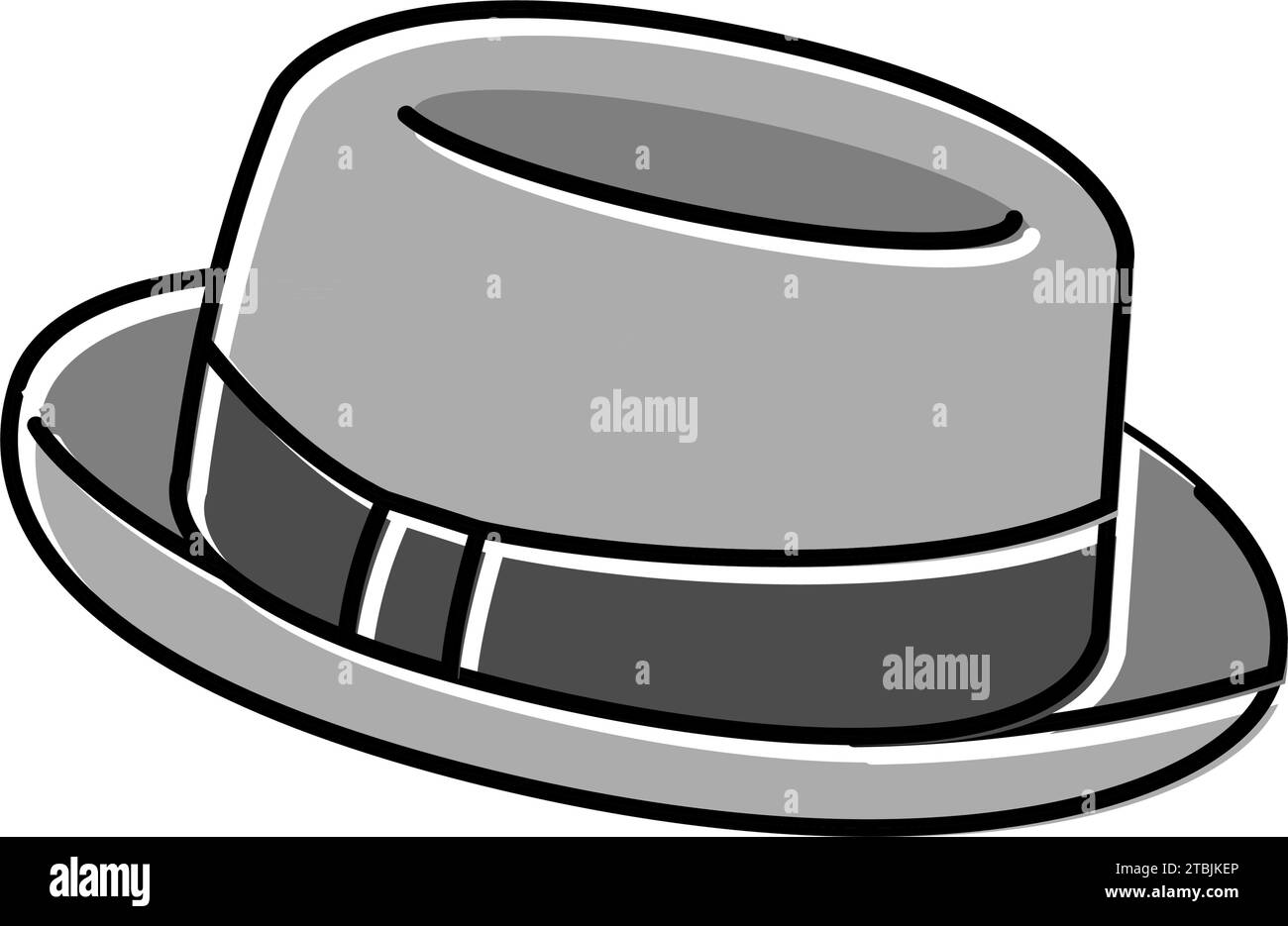 pork pie hat cap color icon vector illustration Stock Vector Image