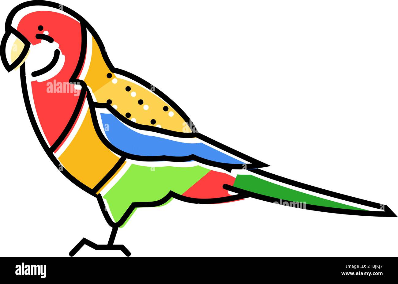 eastern rosella parrot bird color icon vector illustration Stock Vector
