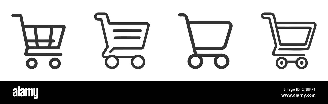 Shopping cart pack, set, collection of vector icon, flat design ...