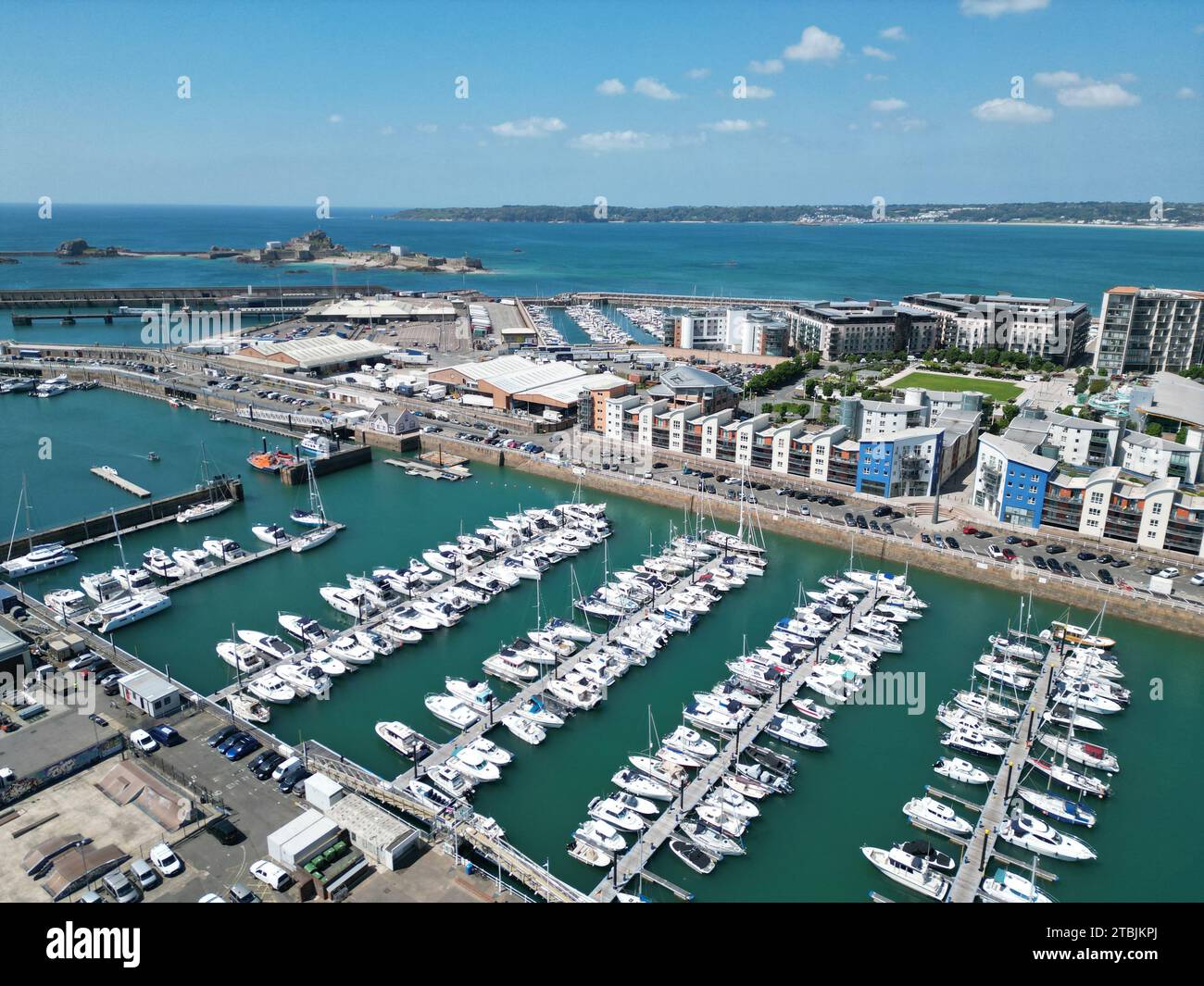 St helier harbour aerial hi-res stock photography and images - Alamy