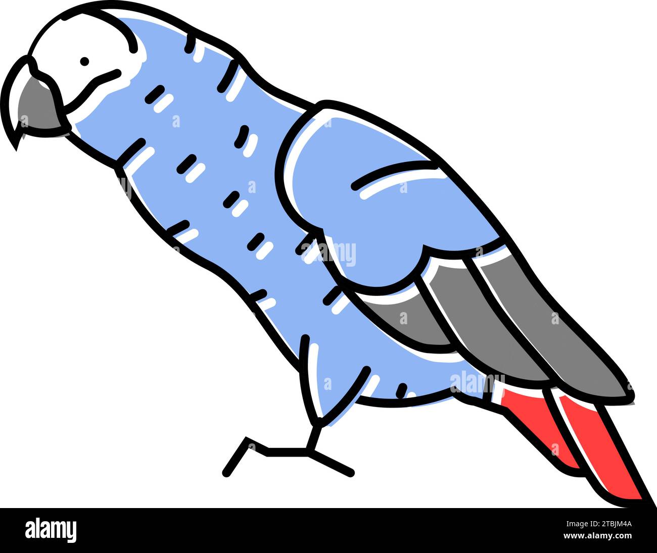 african grey parrot bird color icon vector illustration Stock Vector