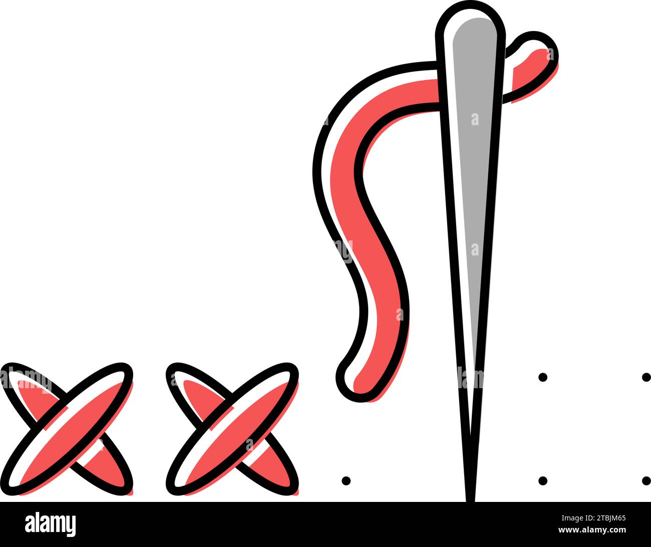 stitch guide embroidery hobby color icon vector illustration Stock ...
