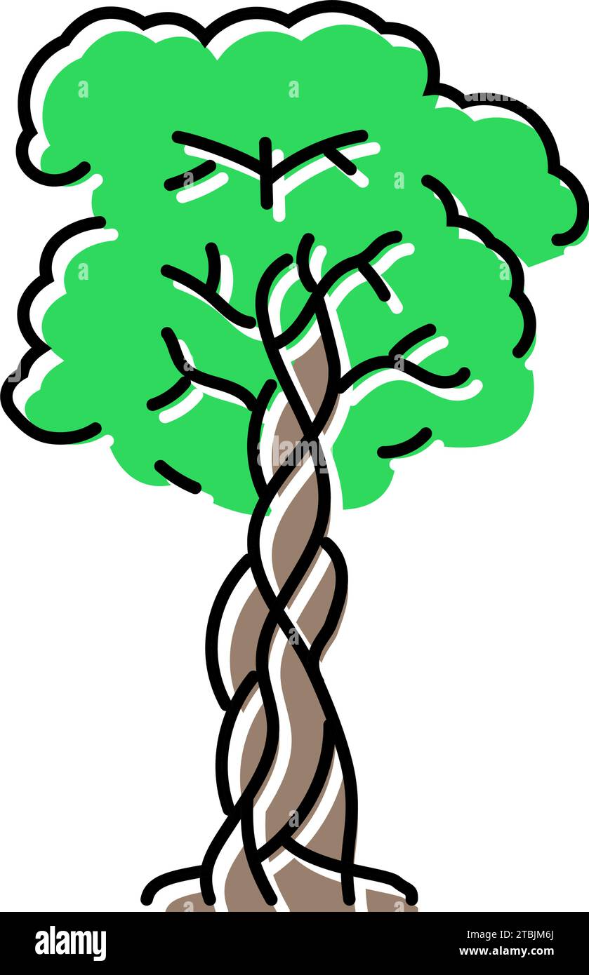 strangler fig jungle amazon color icon vector illustration Stock Vector ...