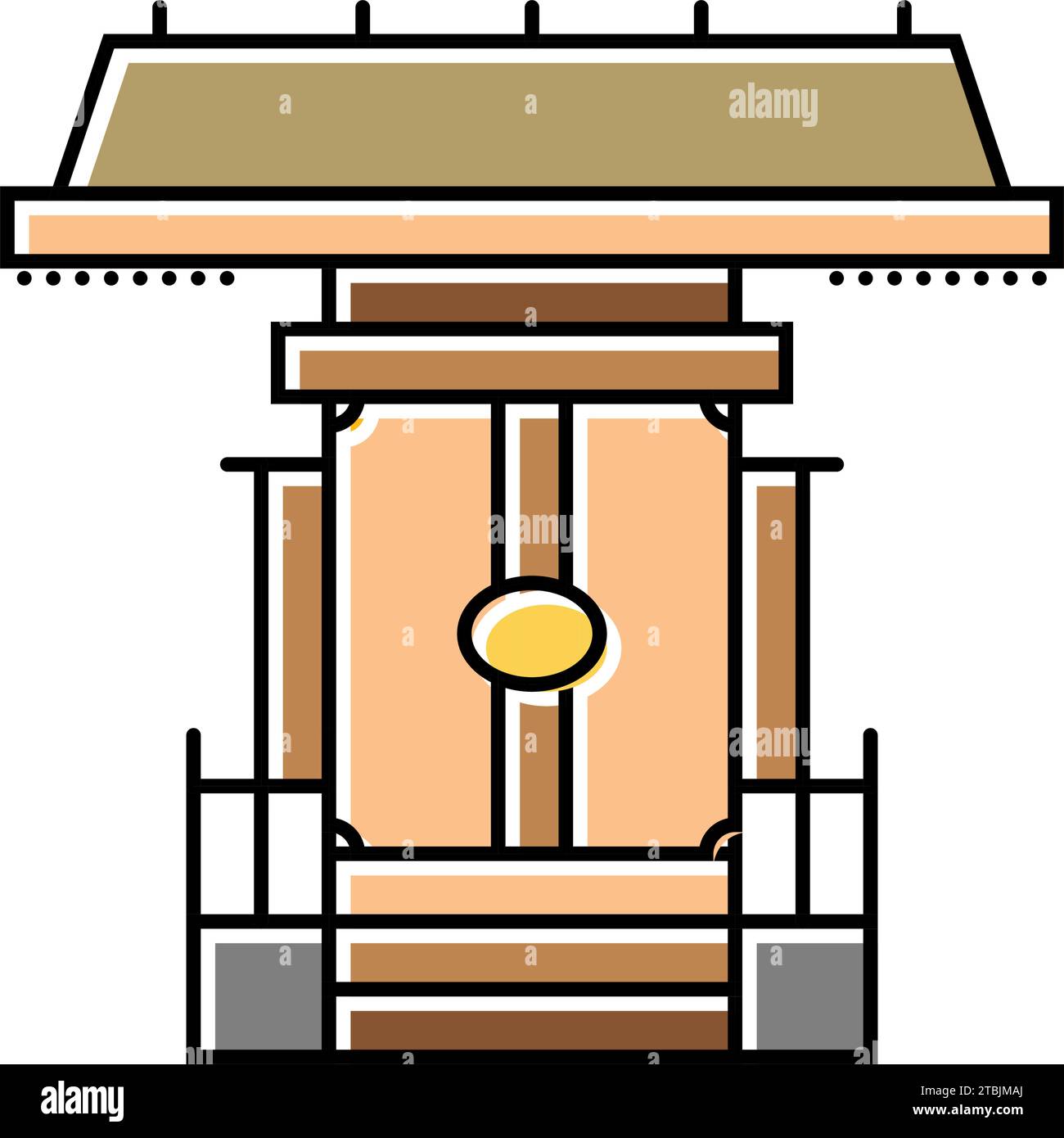 kamidana household shrine shintoism color icon vector illustration Stock Vector