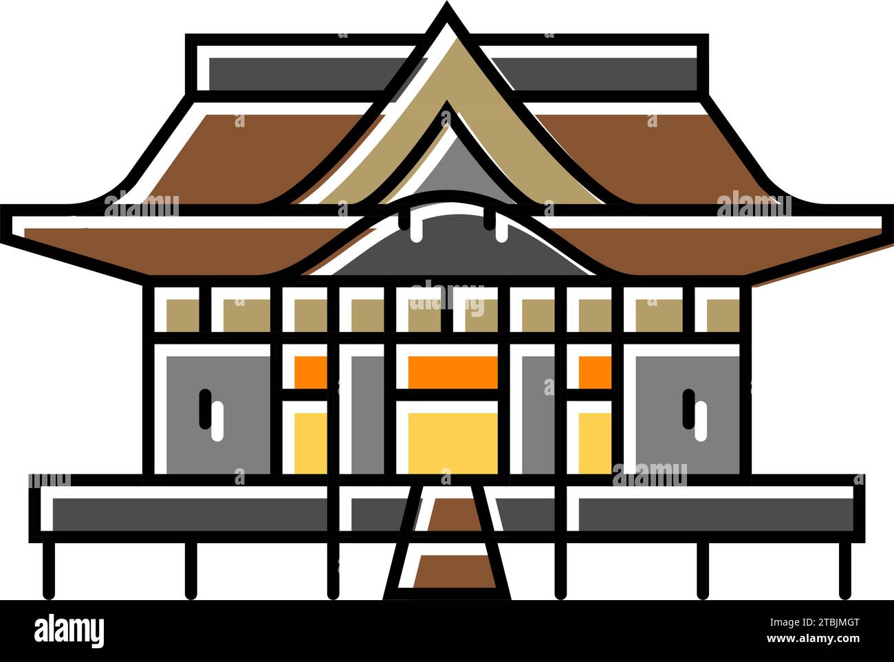 shinto shrine building shintoism color icon vector illustration Stock Vector