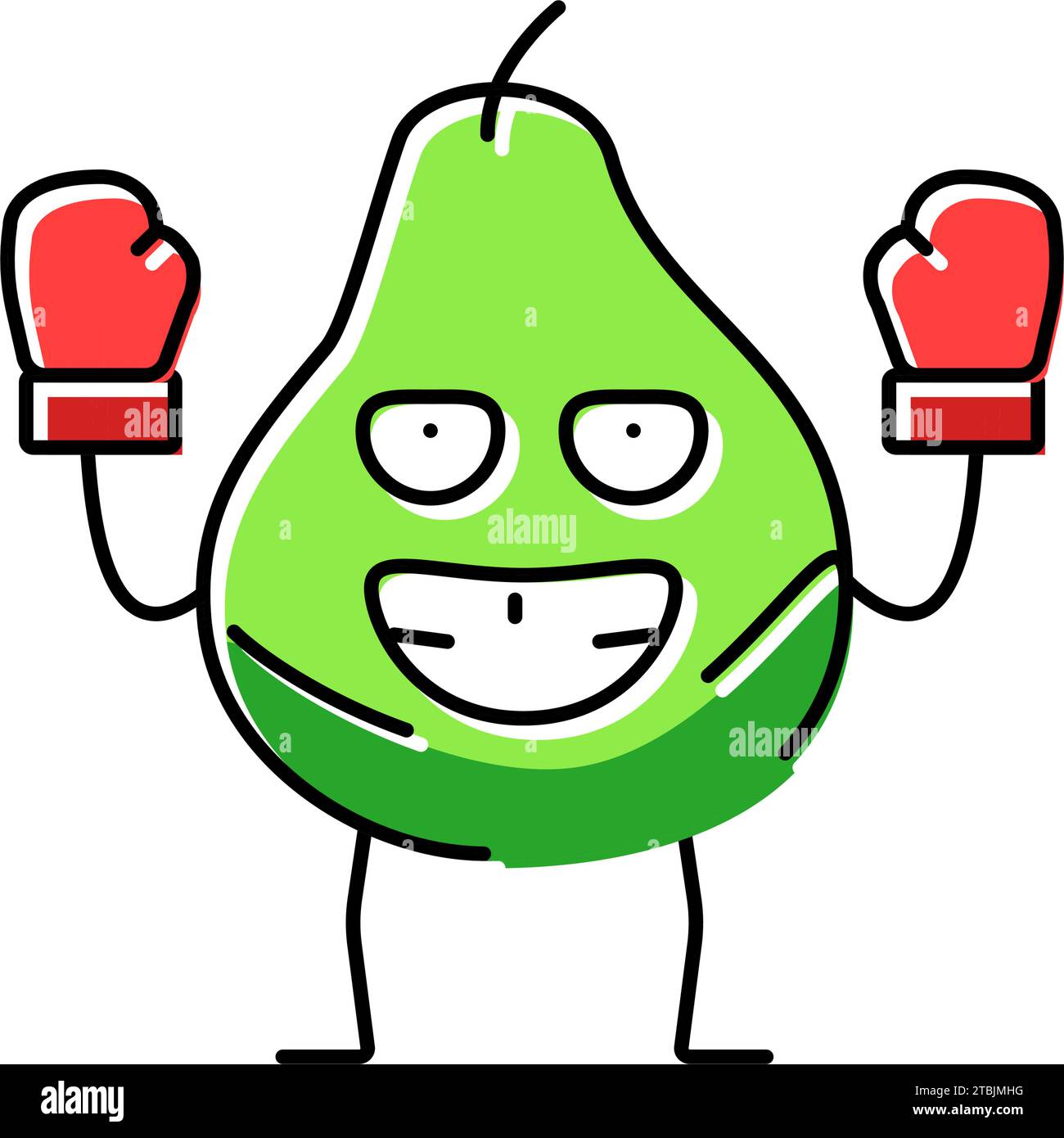 pear fruit fitness character color icon vector illustration Stock Vector