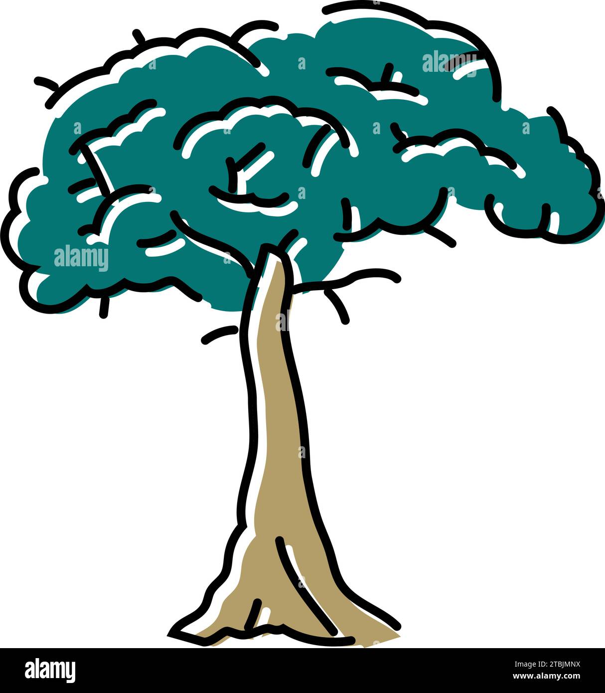 kapok tree jungle amazon color icon vector illustration Stock Vector