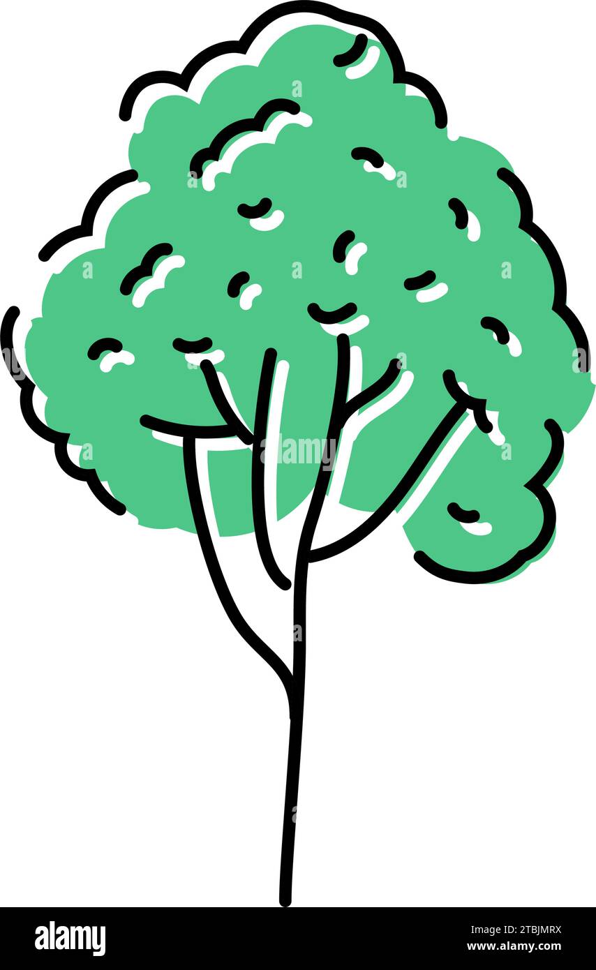 rubber tree jungle amazon color icon vector illustration Stock Vector