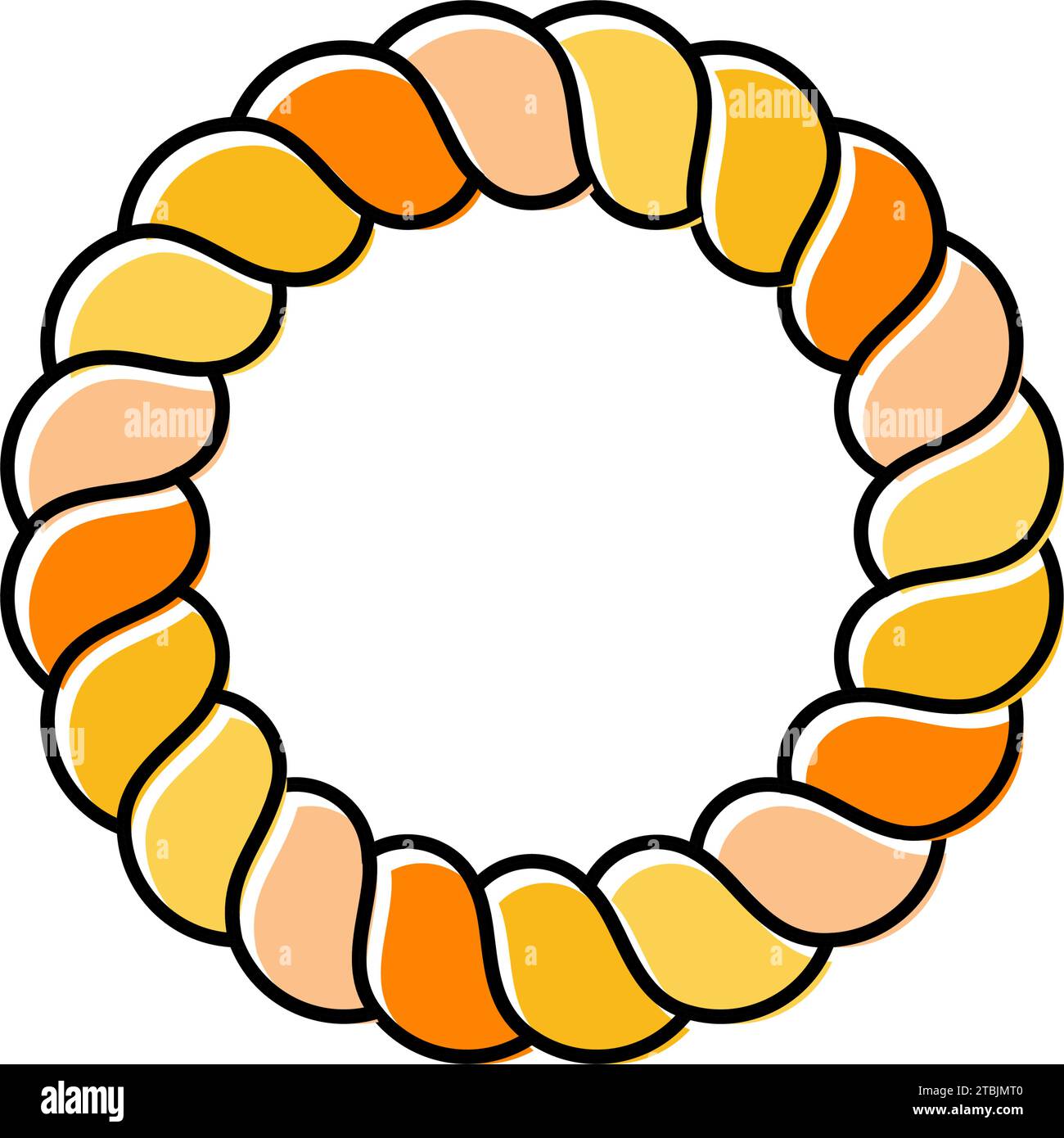 shimenawa ring shintoism color icon vector illustration Stock Vector