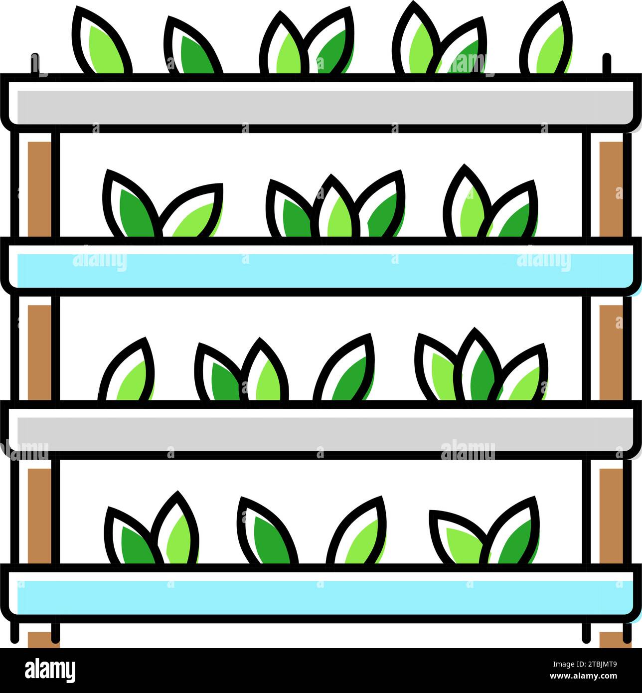 vertical farming environmental color icon vector illustration Stock ...