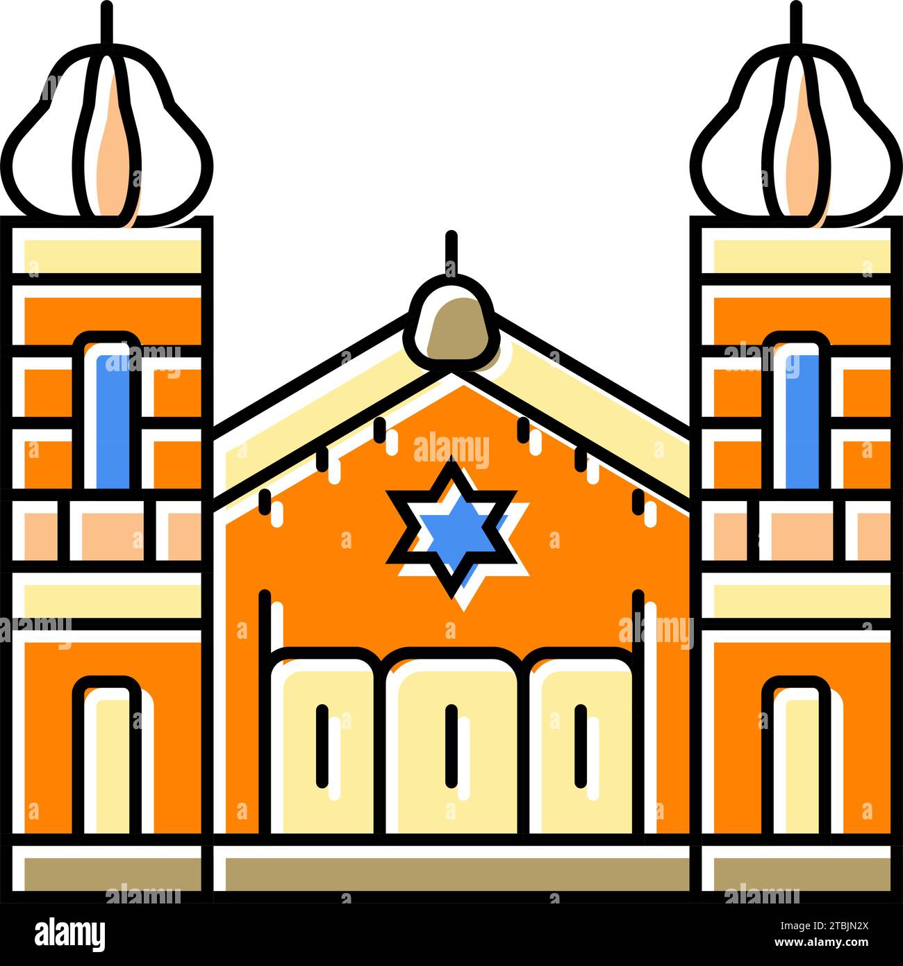 synagogue building jewish color icon vector illustration Stock Vector ...