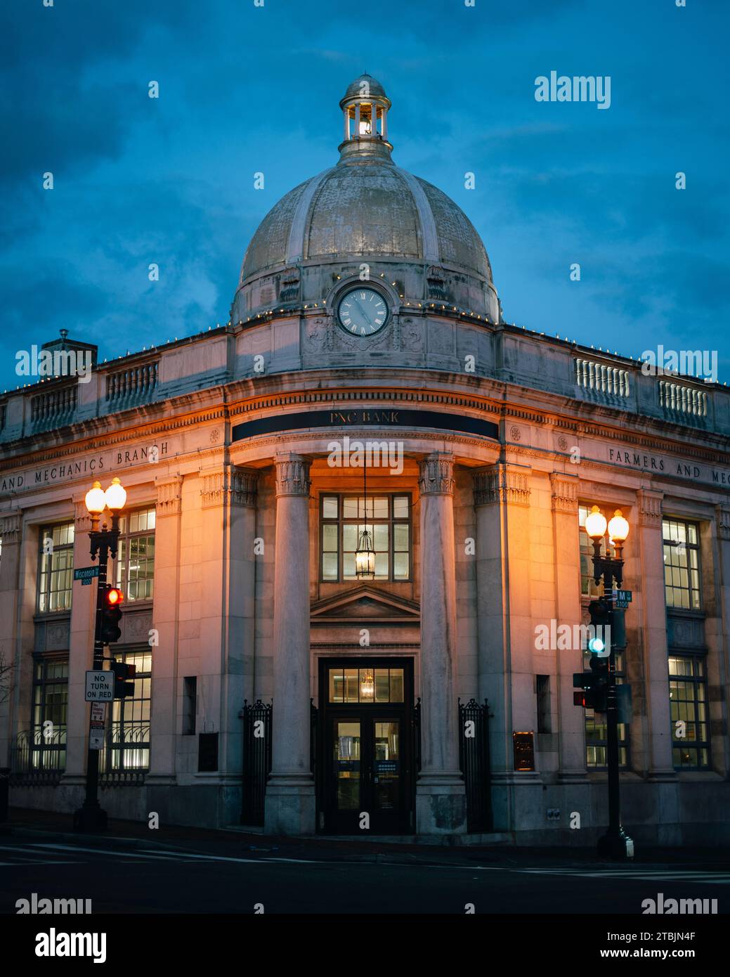 Historic Farmers And Mechanics Branchbank in Georgetown, Washington, District of Columbia Stock Photo