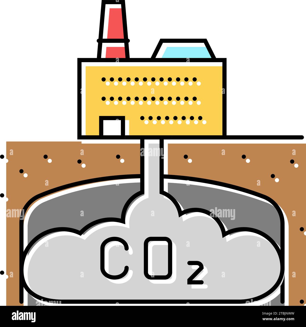 carbon capture environmental color icon vector illustration Stock ...