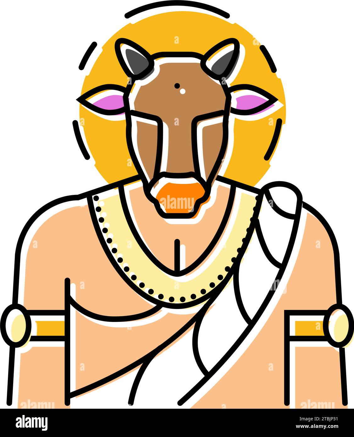 nandi god indian color icon vector illustration Stock Vector Image