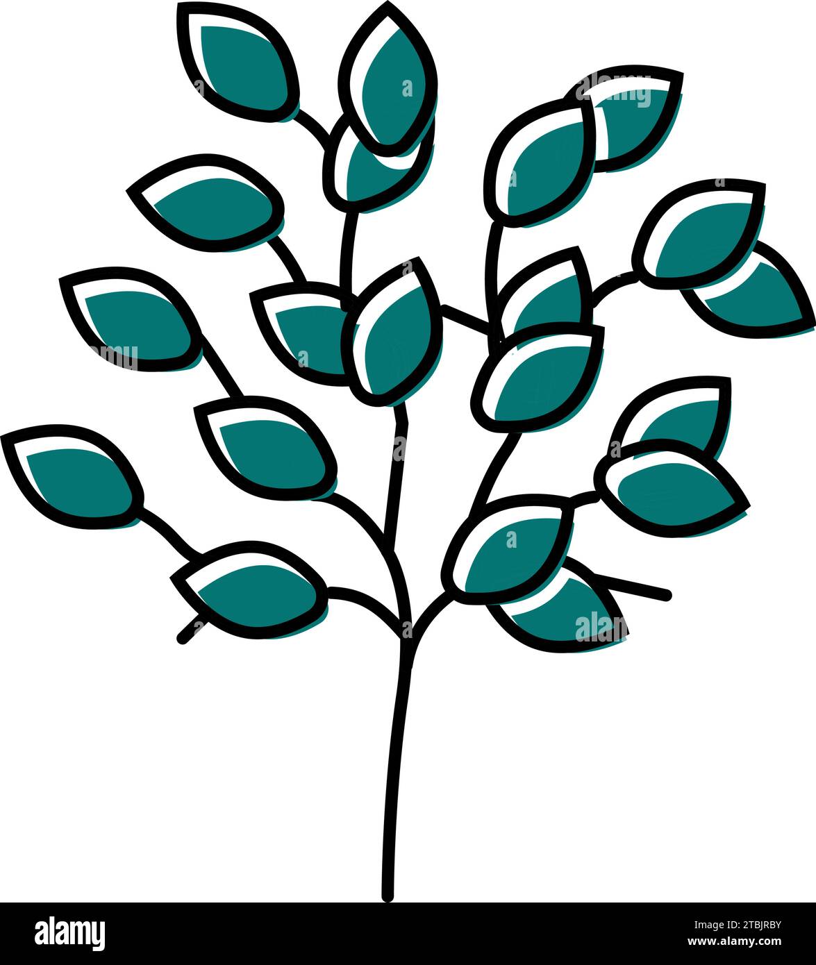 sakaki tree branch shintoism color icon vector illustration Stock ...