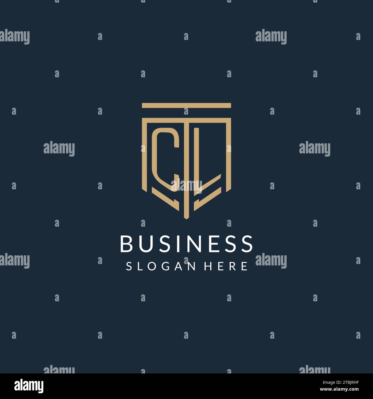 Initial CL shield logo monoline style, modern and luxury monogram logo ...