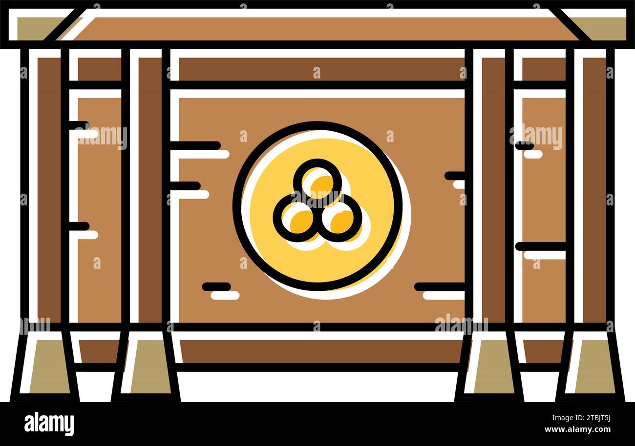 saisen monetary offering shintoism color icon vector illustration Stock Vector